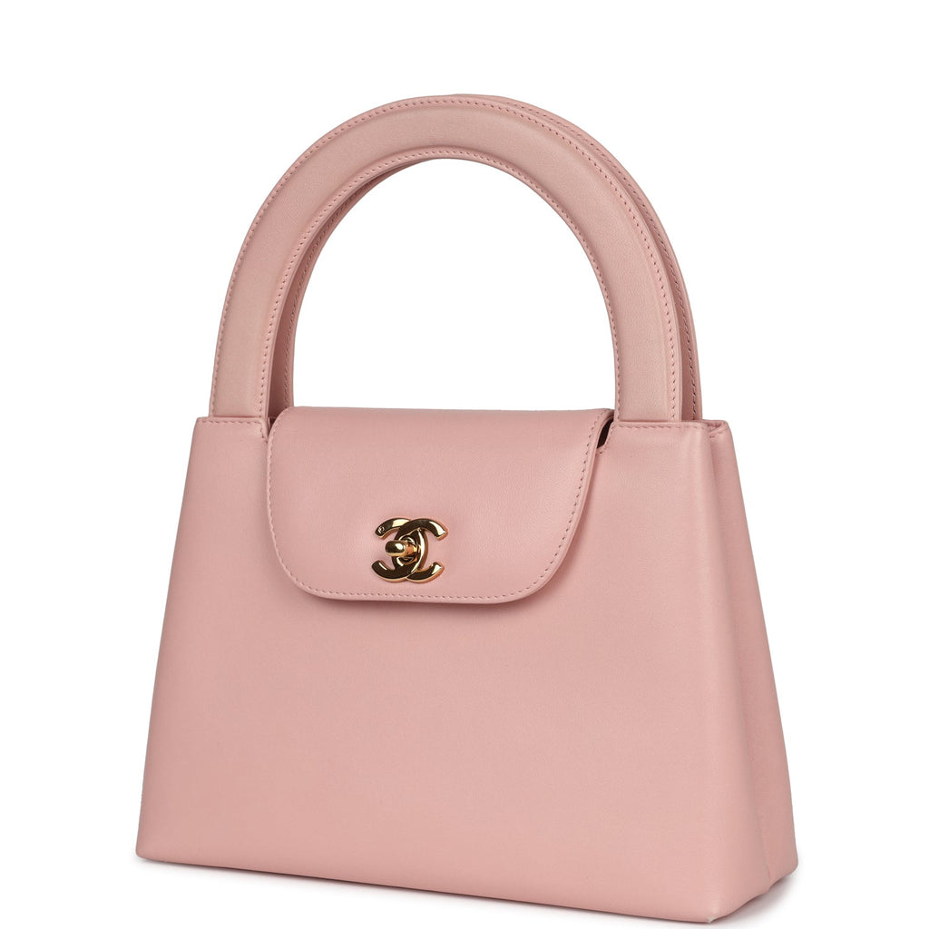 Chanel Vintage Large Kelly Pink Lambskin Gold Hardware