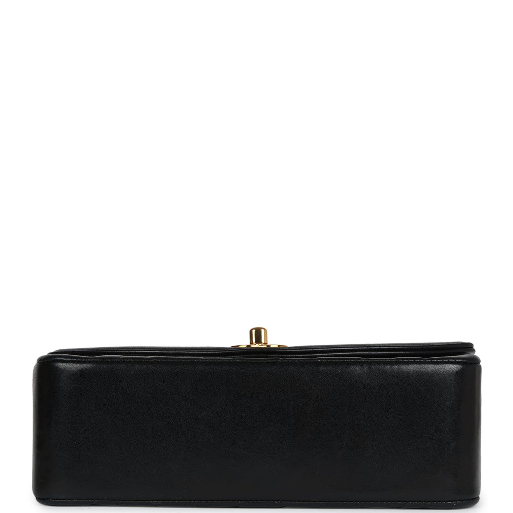 Chanel Vintage Small Diana Flap Bag Black Lambskin Gold Hardware