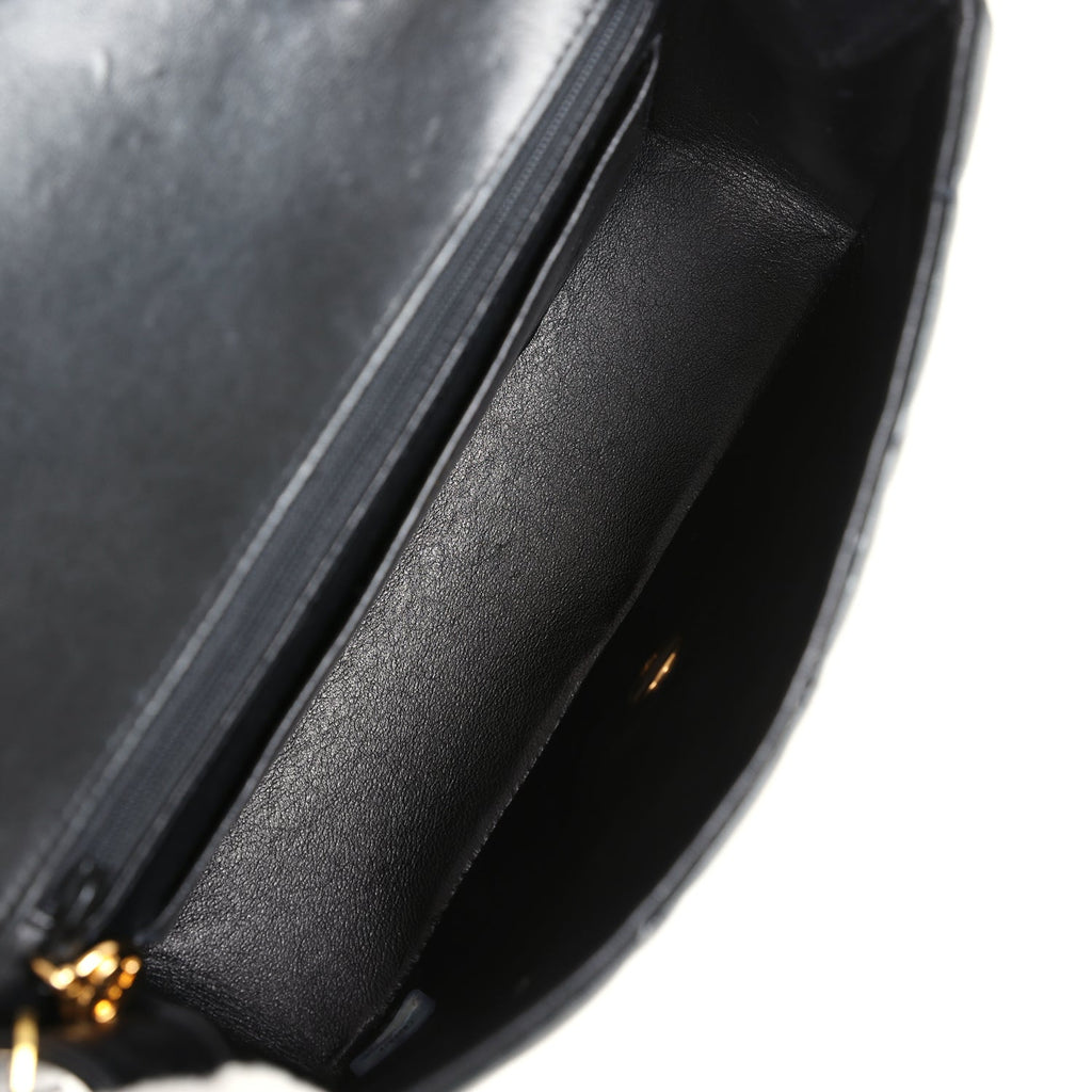 Chanel Vintage Small Diana Flap Bag Black Lambskin Gold Hardware