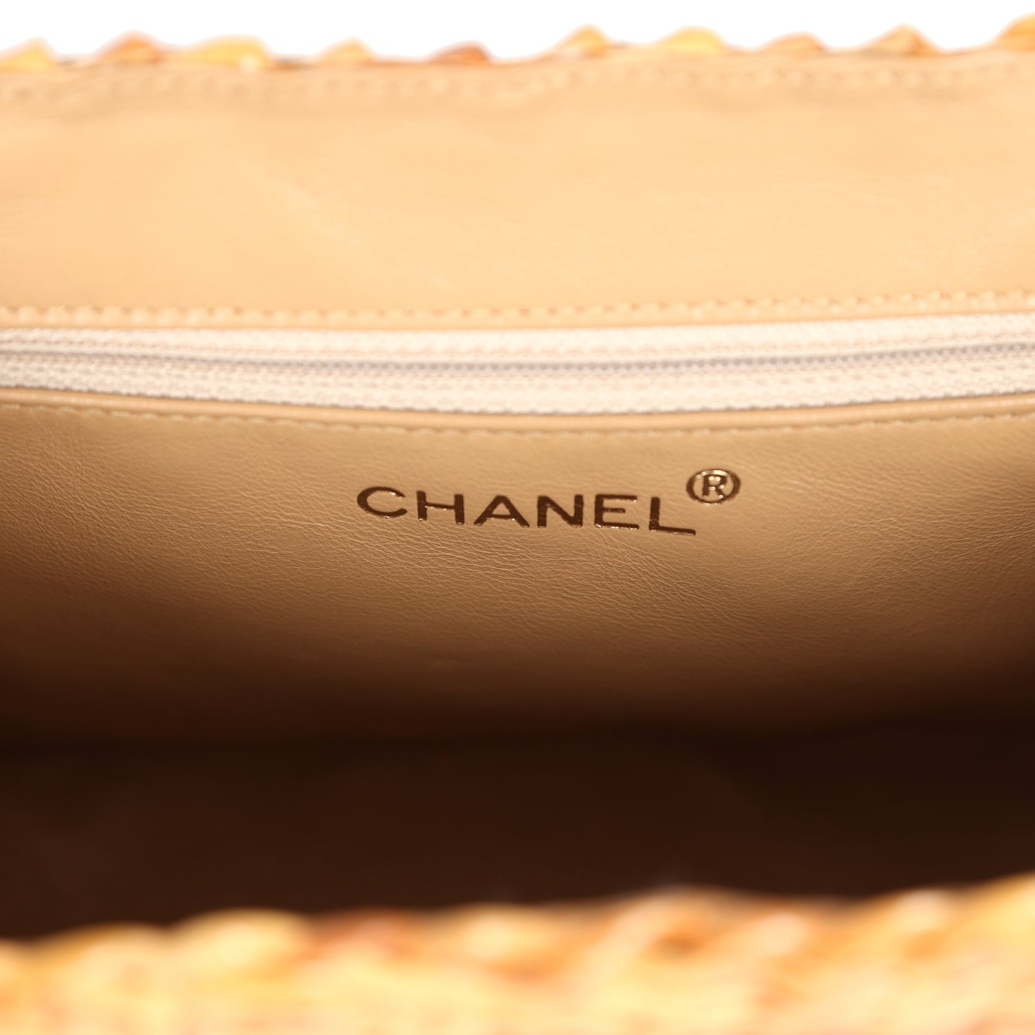 Chanel Vintage Small Picnic Basket Bag Natural Wicker Gold Hardware