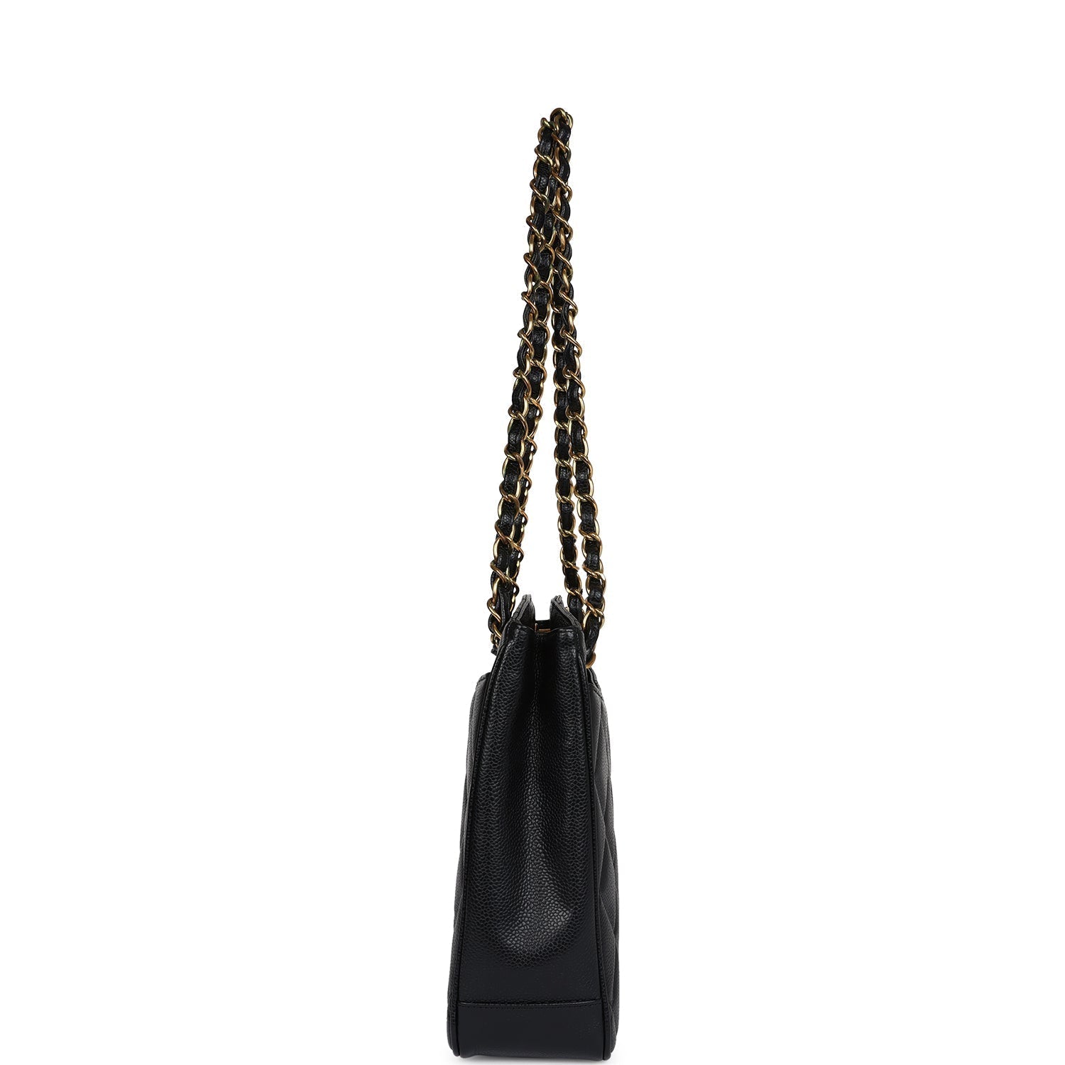 Chanel Vintage Medium CC Turnlock Tote Black Caviar Gold Hardware