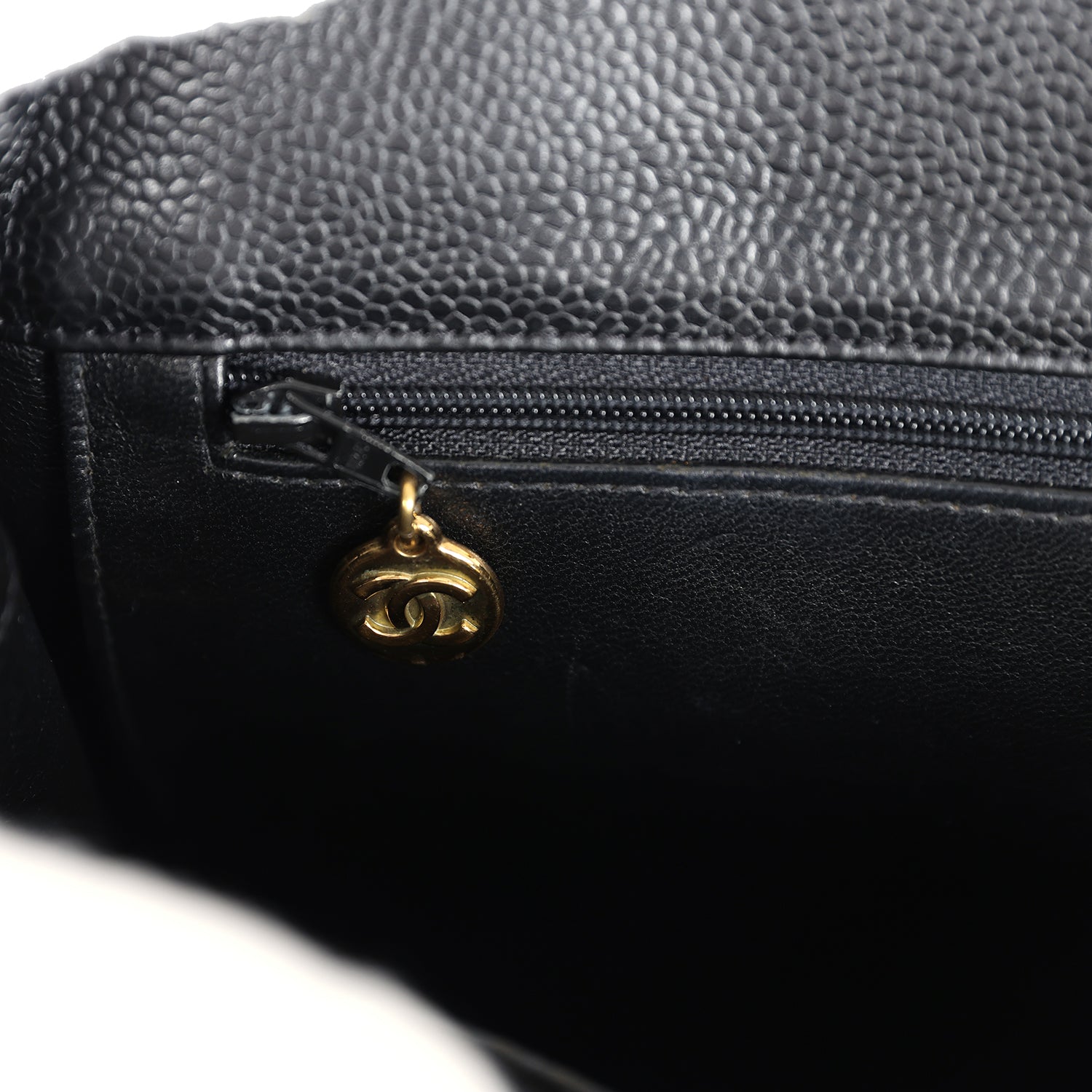 Chanel Vintage Medium CC Turnlock Tote Black Caviar Gold Hardware