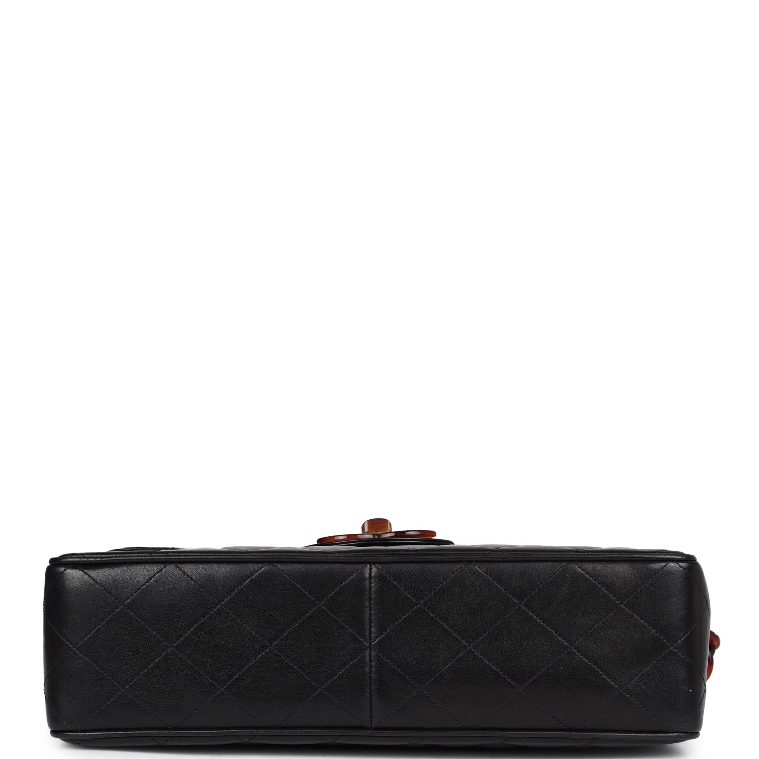 Chanel Vintage Jumbo Single Flap Bag Black Lambskin Tortoiseshell Hardware