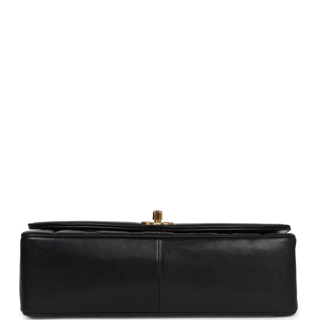 Chanel Vintage Medium Diana Flap Bag Black Lambskin Gold Hardware