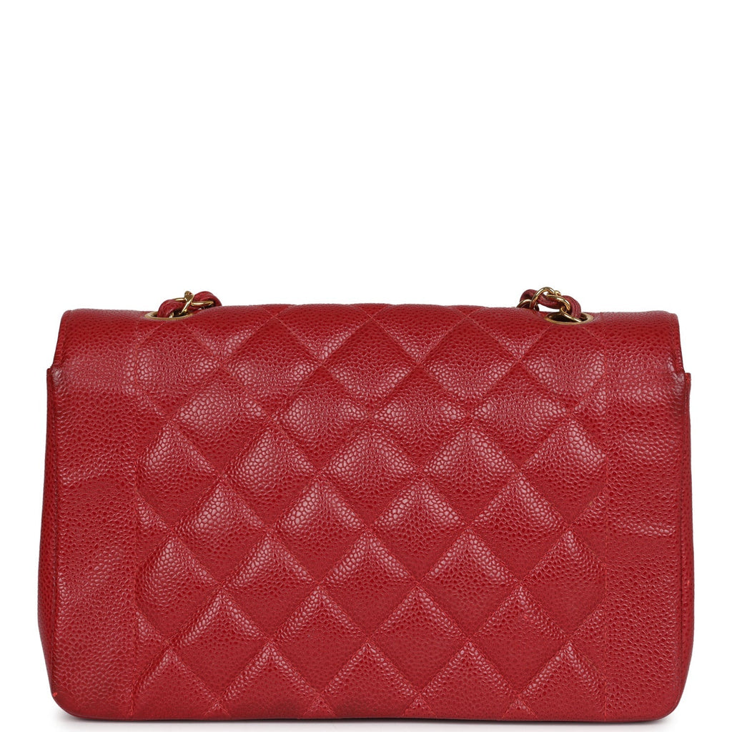 Chanel Vintage Medium Diana Flap Bag Red Caviar Gold Hardware