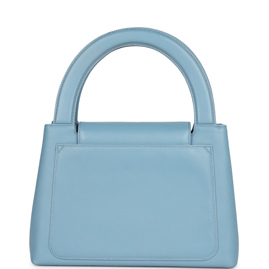 Chanel Vintage Large Kelly Light Blue Lambskin Gold Hardware
