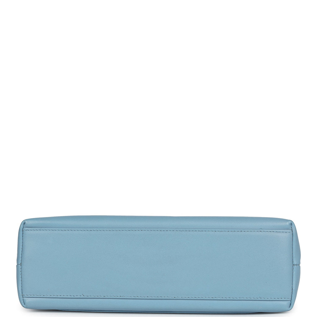 Chanel Vintage Large Kelly Light Blue Lambskin Gold Hardware