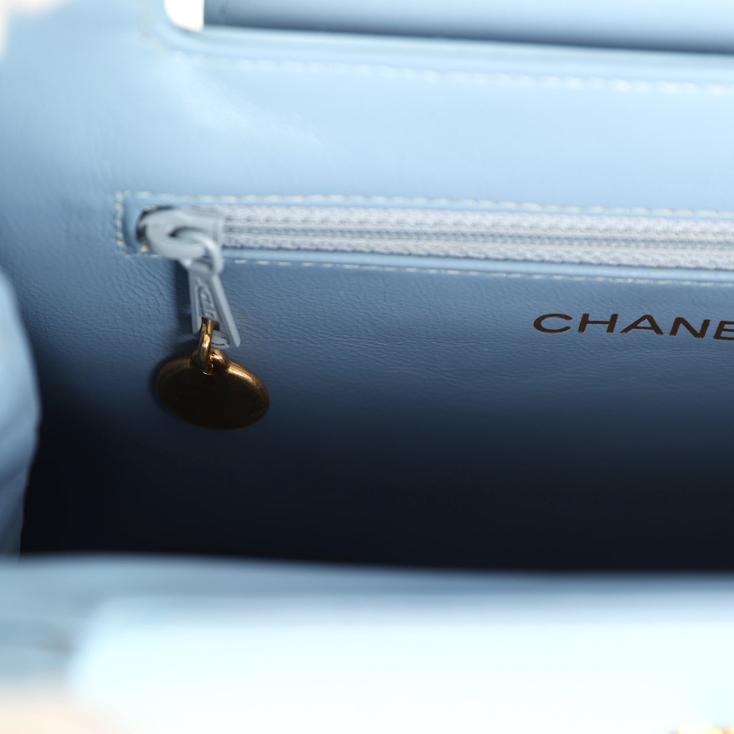 Chanel Vintage Large Kelly Light Blue Lambskin Gold Hardware
