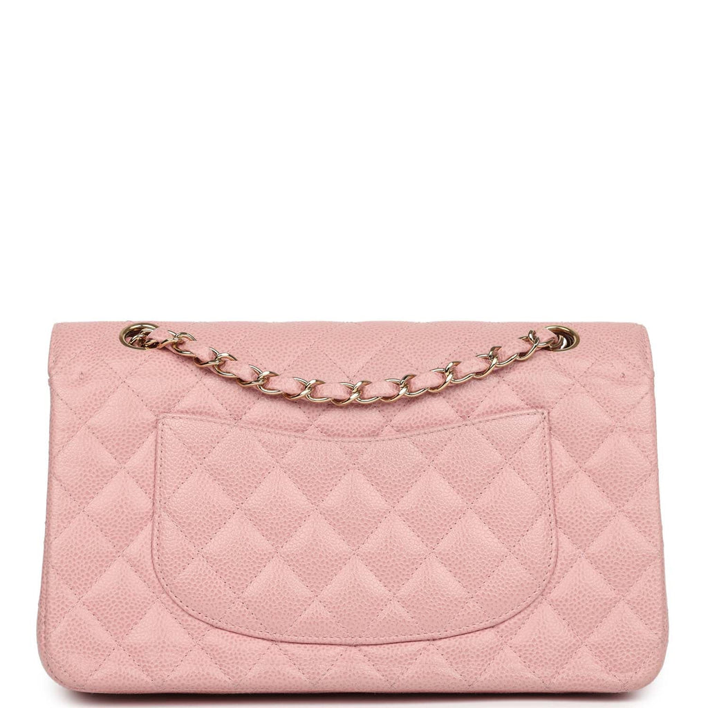 Chanel Vintage Medium Classic Double Flap Bag Pink Caviar Gold Hardware