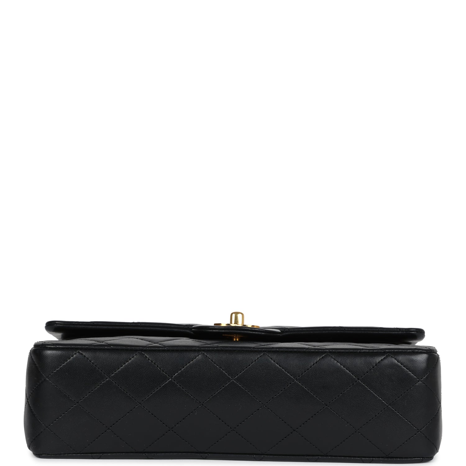 Chanel Vintage Medium Classic Double Flap Bag Black Lambskin Gold Hardware
