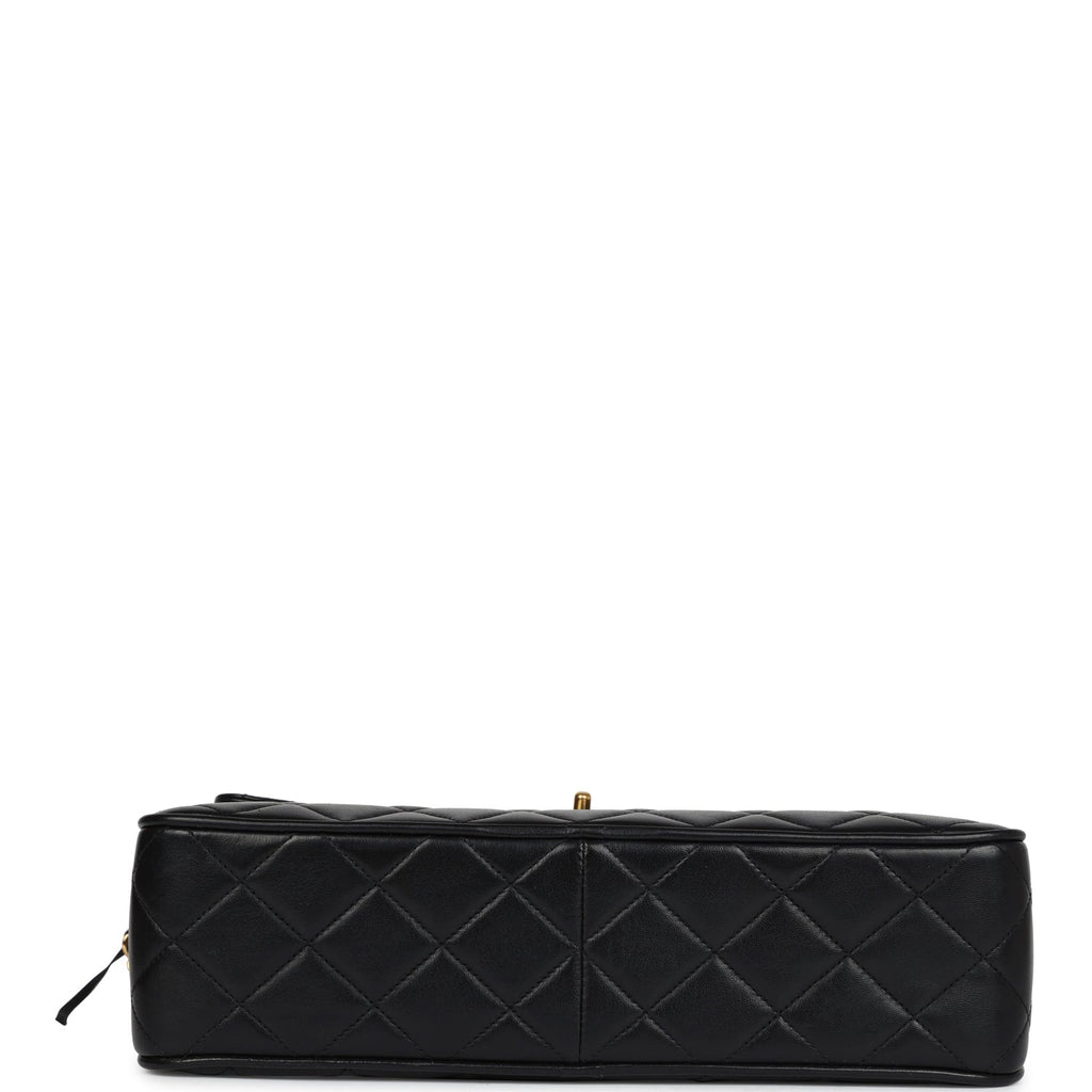 Chanel Vintage Front Pocket Camera Bag Black Lambskin Gold Hardware
