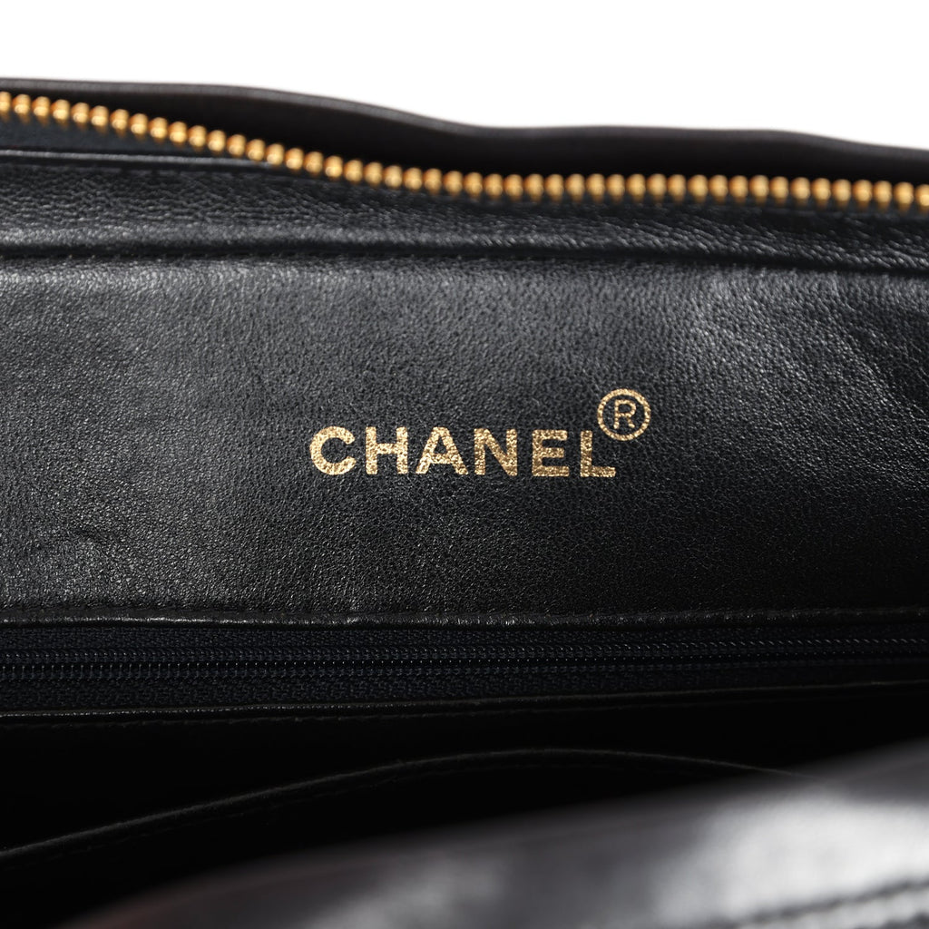 Chanel Vintage Front Pocket Camera Bag Black Lambskin Gold Hardware