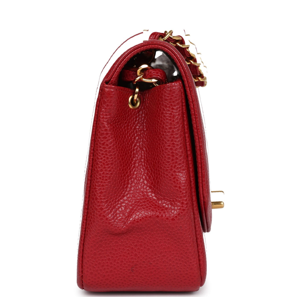 Chanel Vintage Small Diana Flap Bag Red Caviar Gold Hardware