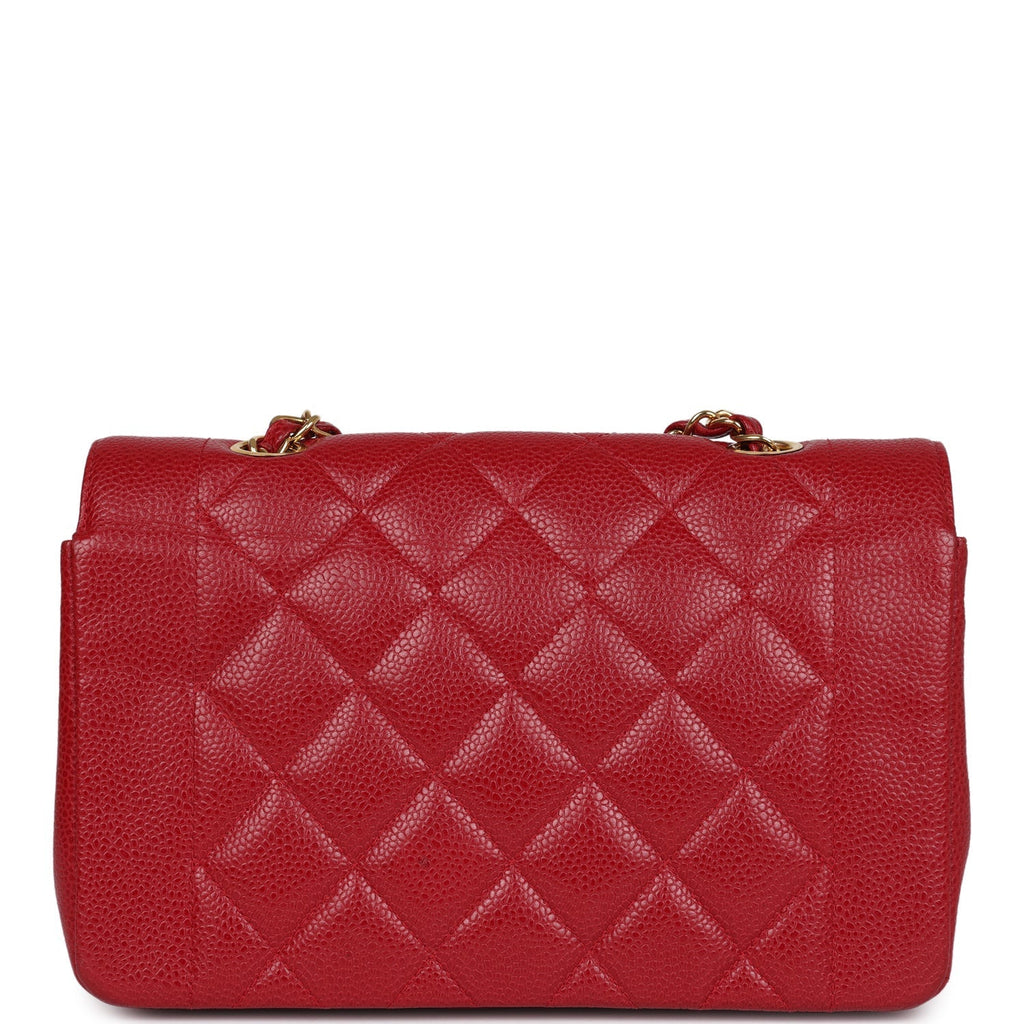 Chanel Vintage Small Diana Flap Bag Red Caviar Gold Hardware