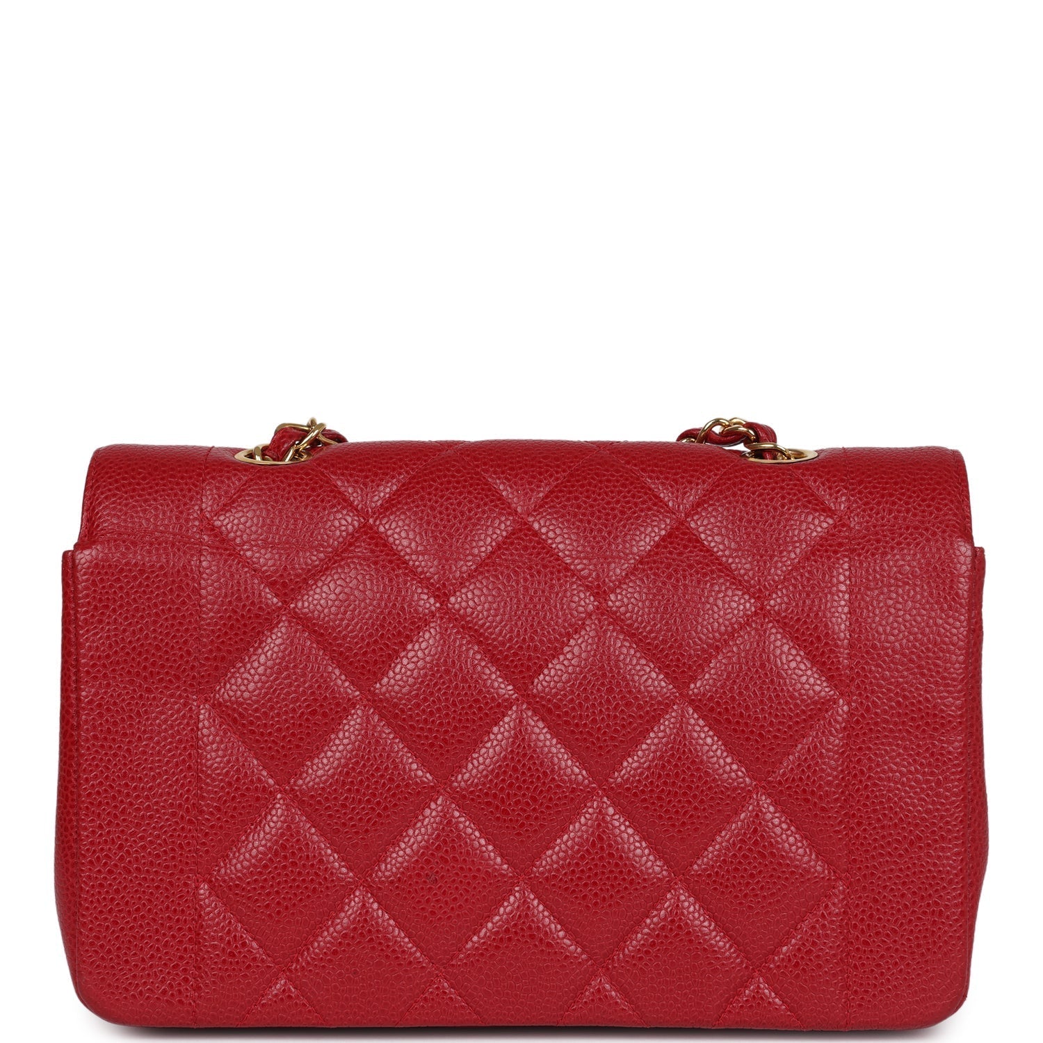 Chanel Vintage Small Diana Flap Bag Red Caviar Gold Hardware