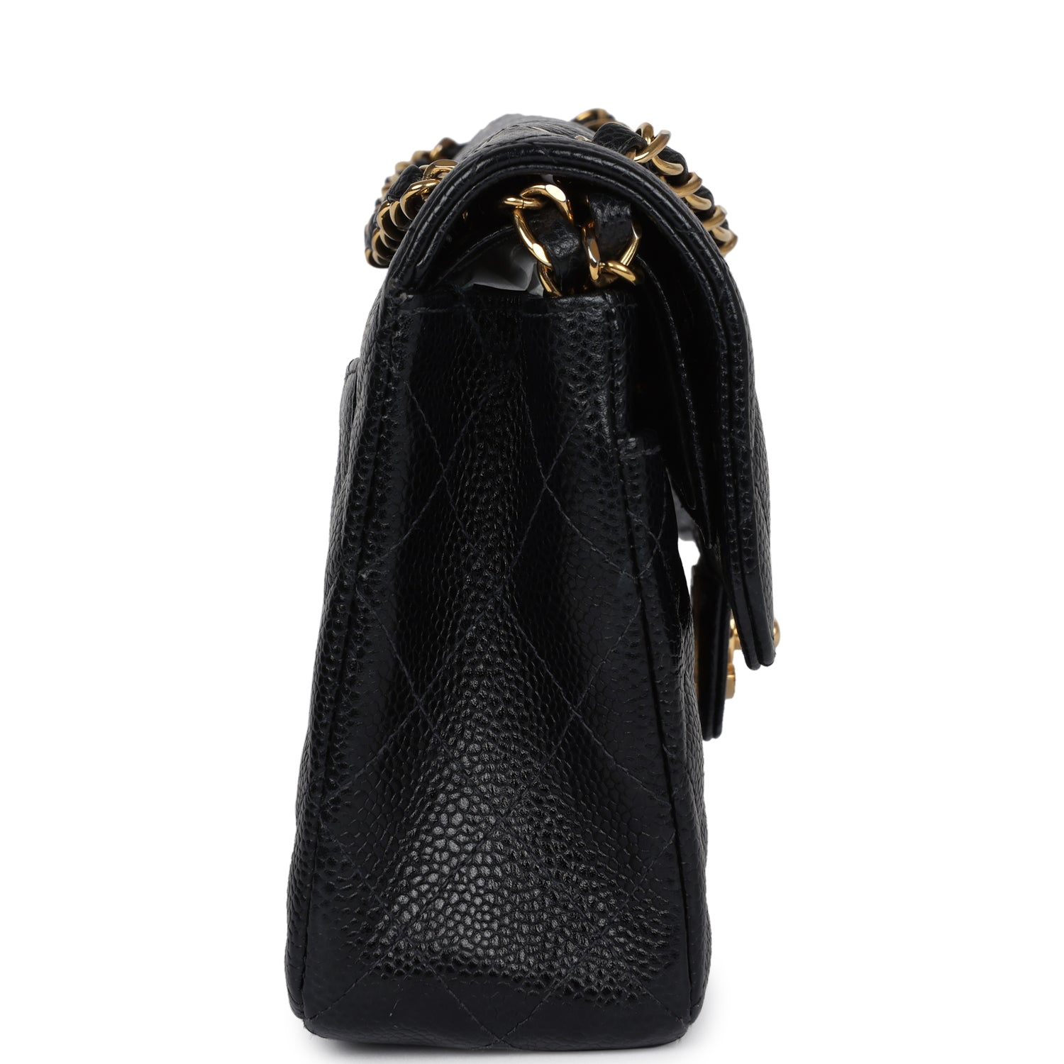 Chanel Vintage Small Classic Double Flap Black Caviar Gold Hardware