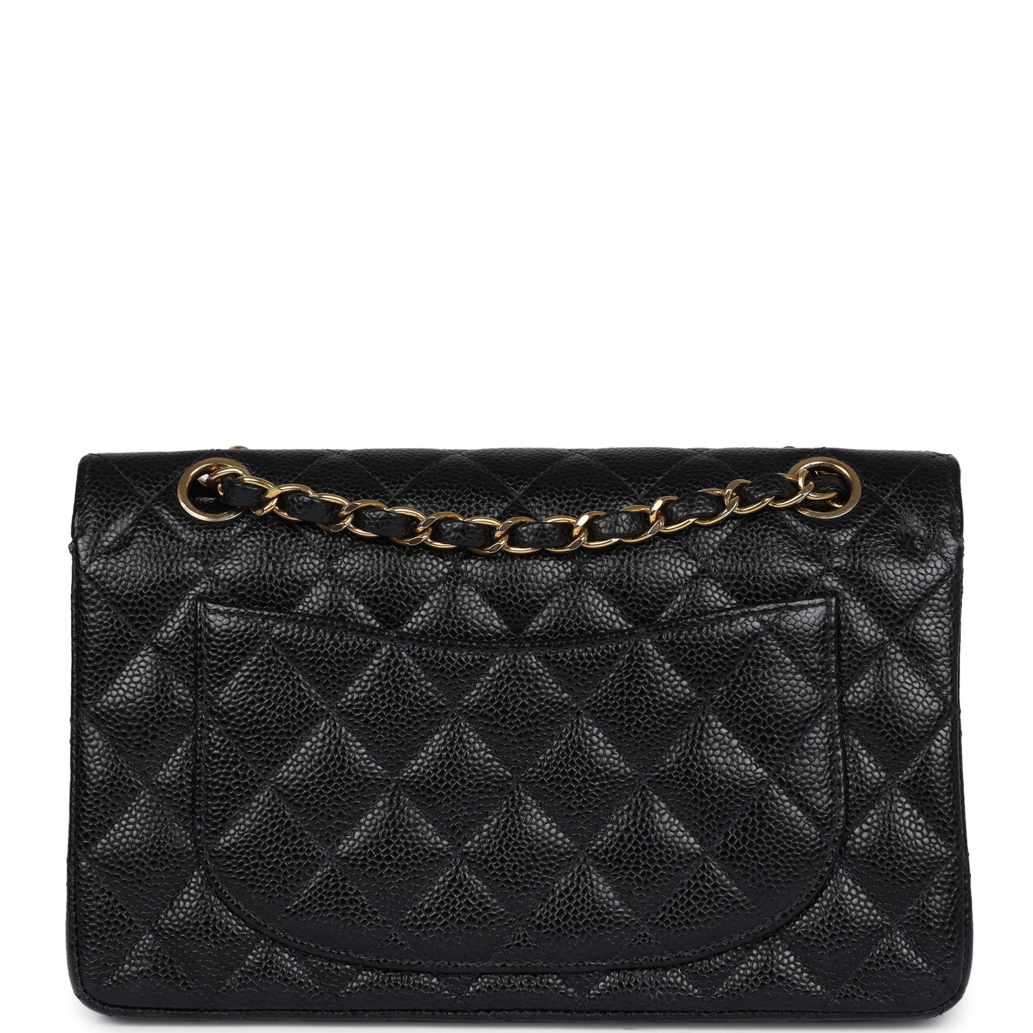 Chanel Vintage Small Classic Double Flap Black Caviar Gold Hardware