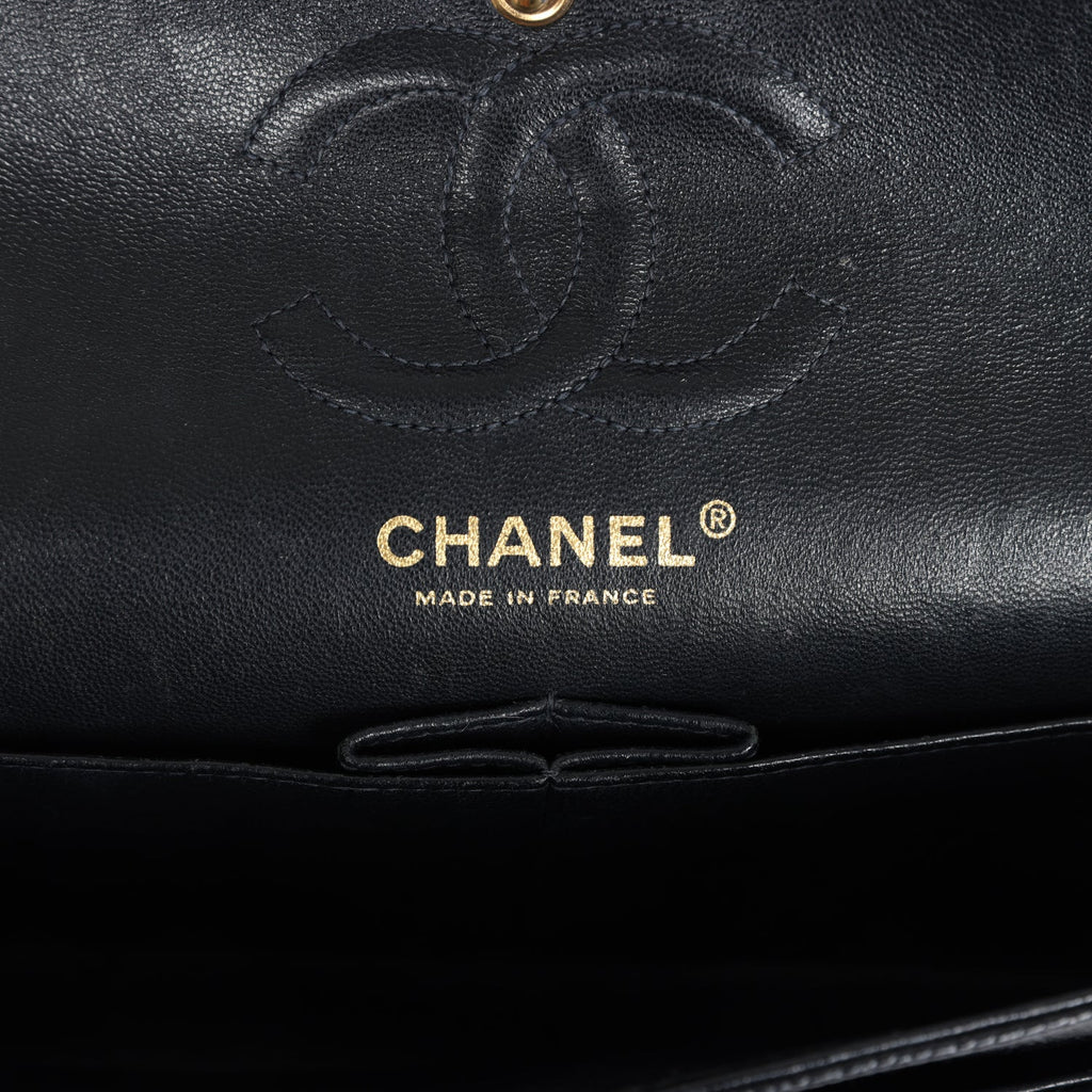 Chanel Vintage Small Classic Double Flap Black Caviar Gold Hardware