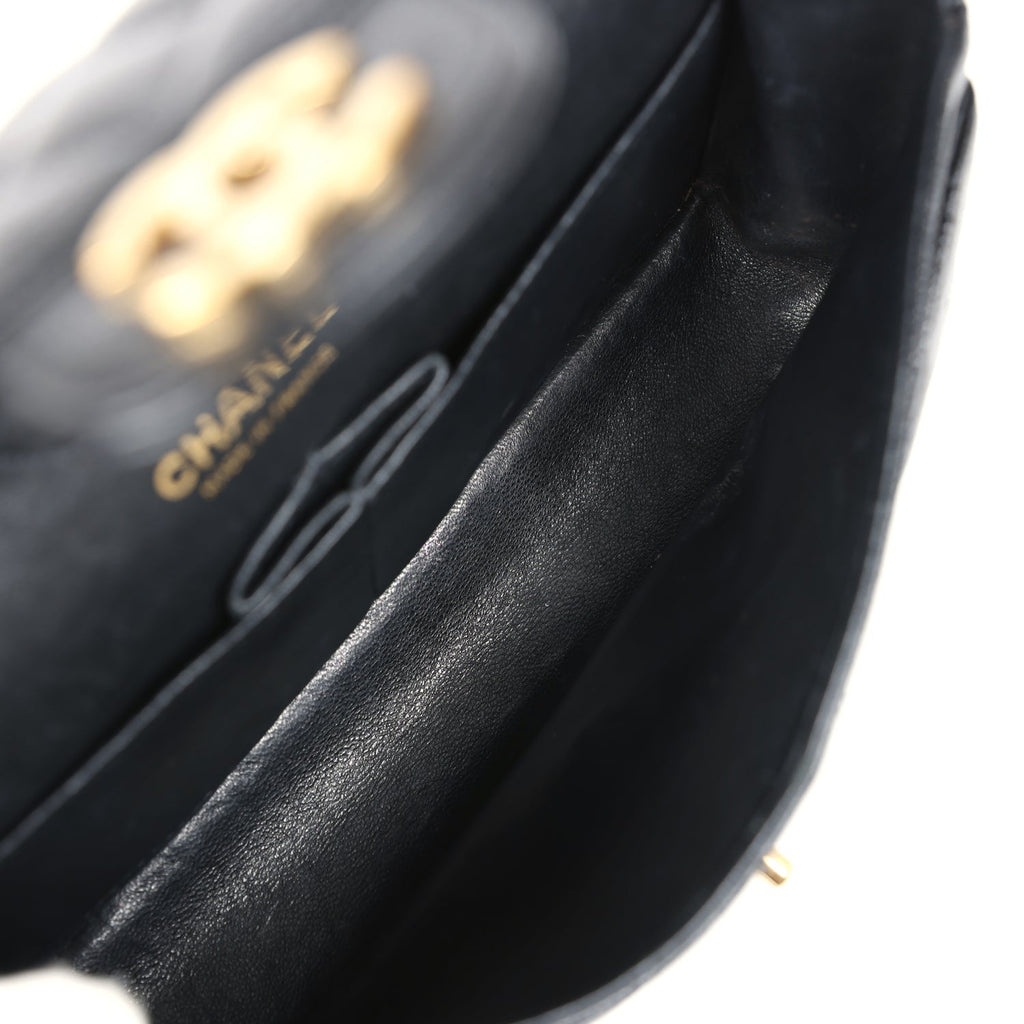 Chanel Vintage Small Classic Double Flap Black Caviar Gold Hardware