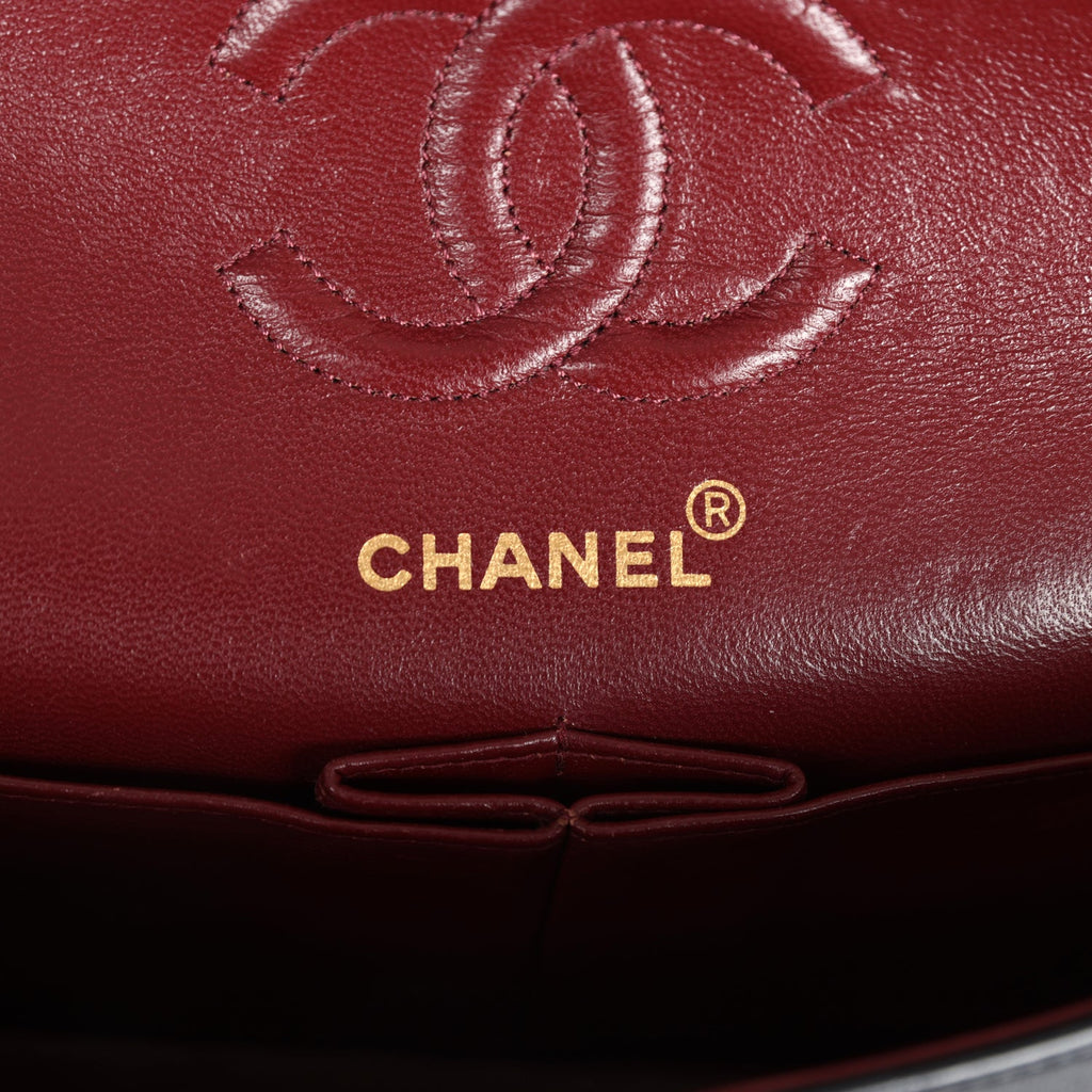 Chanel Vintage Small Classic Double Flap Black Lambskin Gold Hardware
