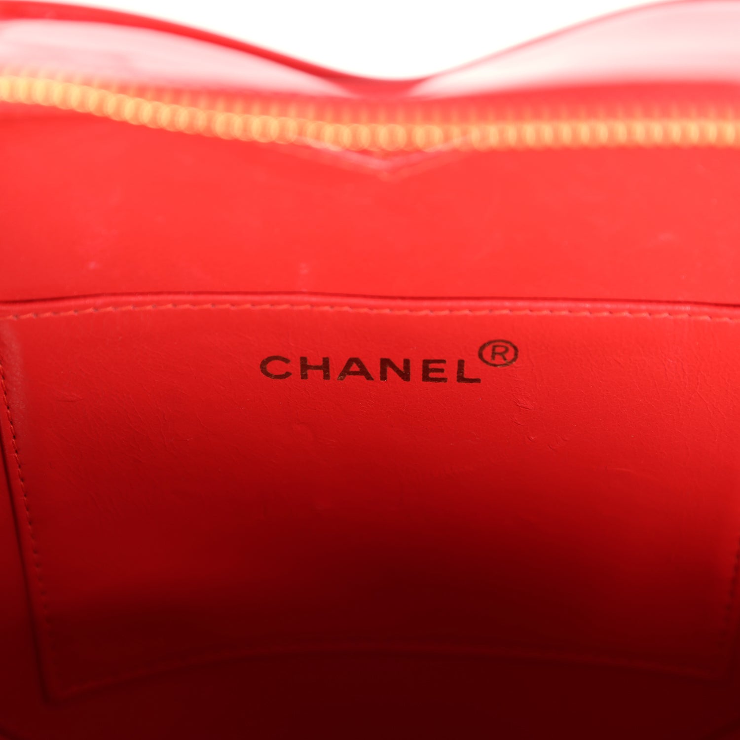 Chanel Vintage Heart Vanity Bag Red and Black Patent Antique Gold Hardware