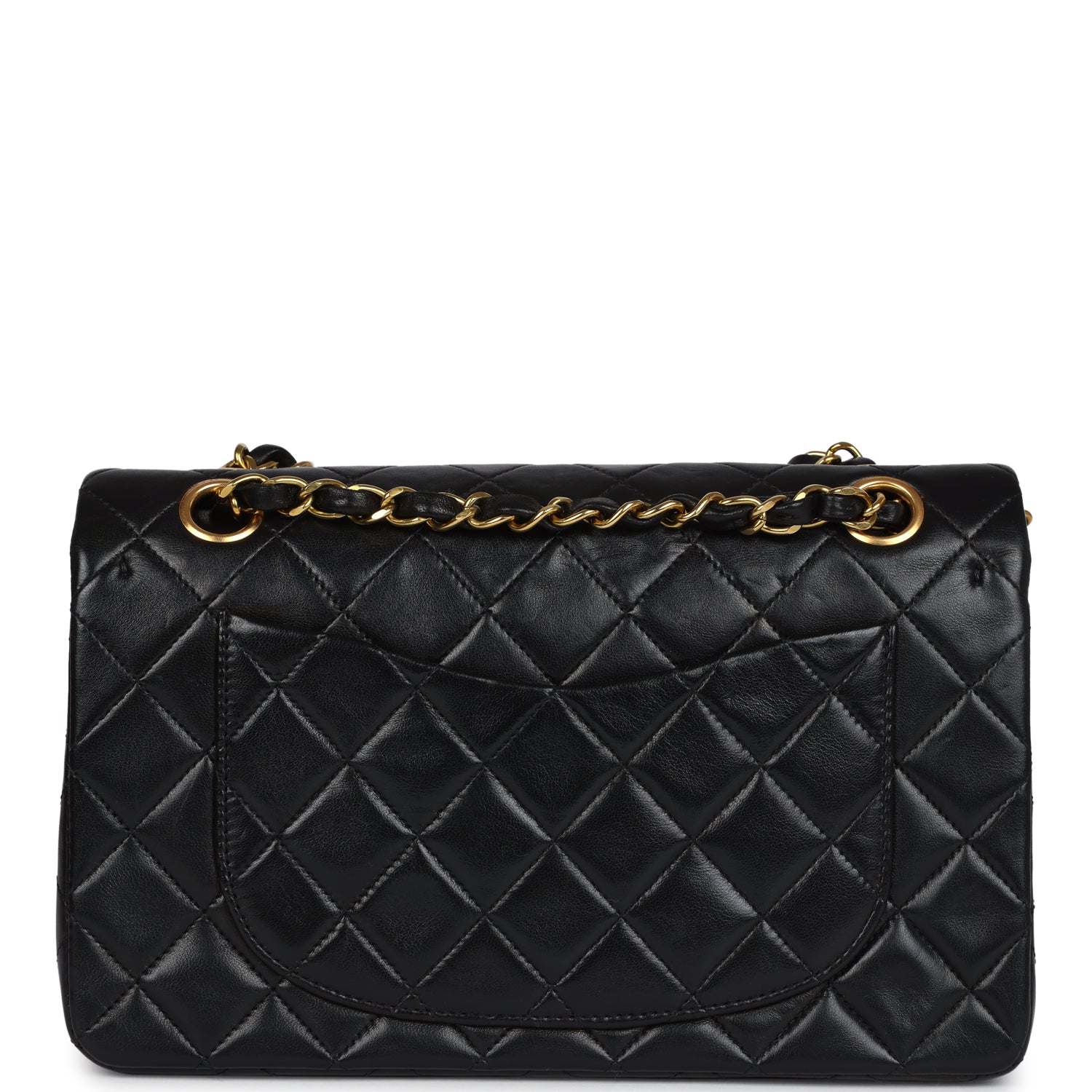Chanel Vintage Small Classic Double Flap Black Lambskin Gold Hardware