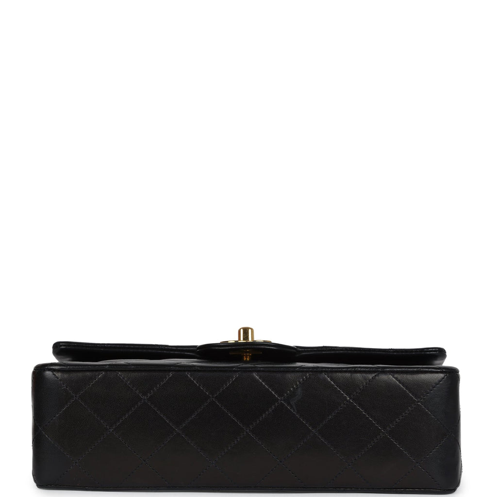 Chanel Vintage Small Classic Double Flap Black Lambskin Gold Hardware