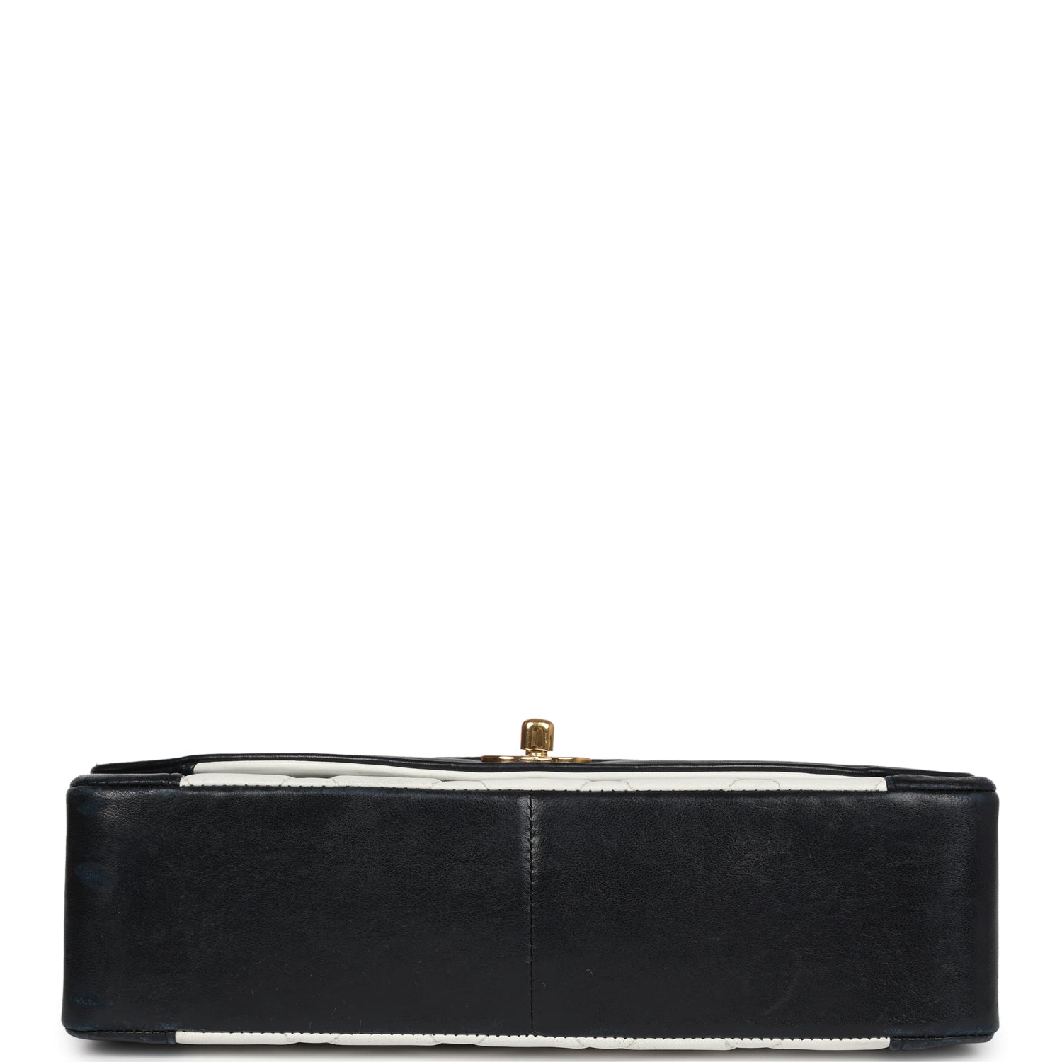 Chanel Vintage Medium Diana Flap Bag White and Black Lambskin Gold Hardware