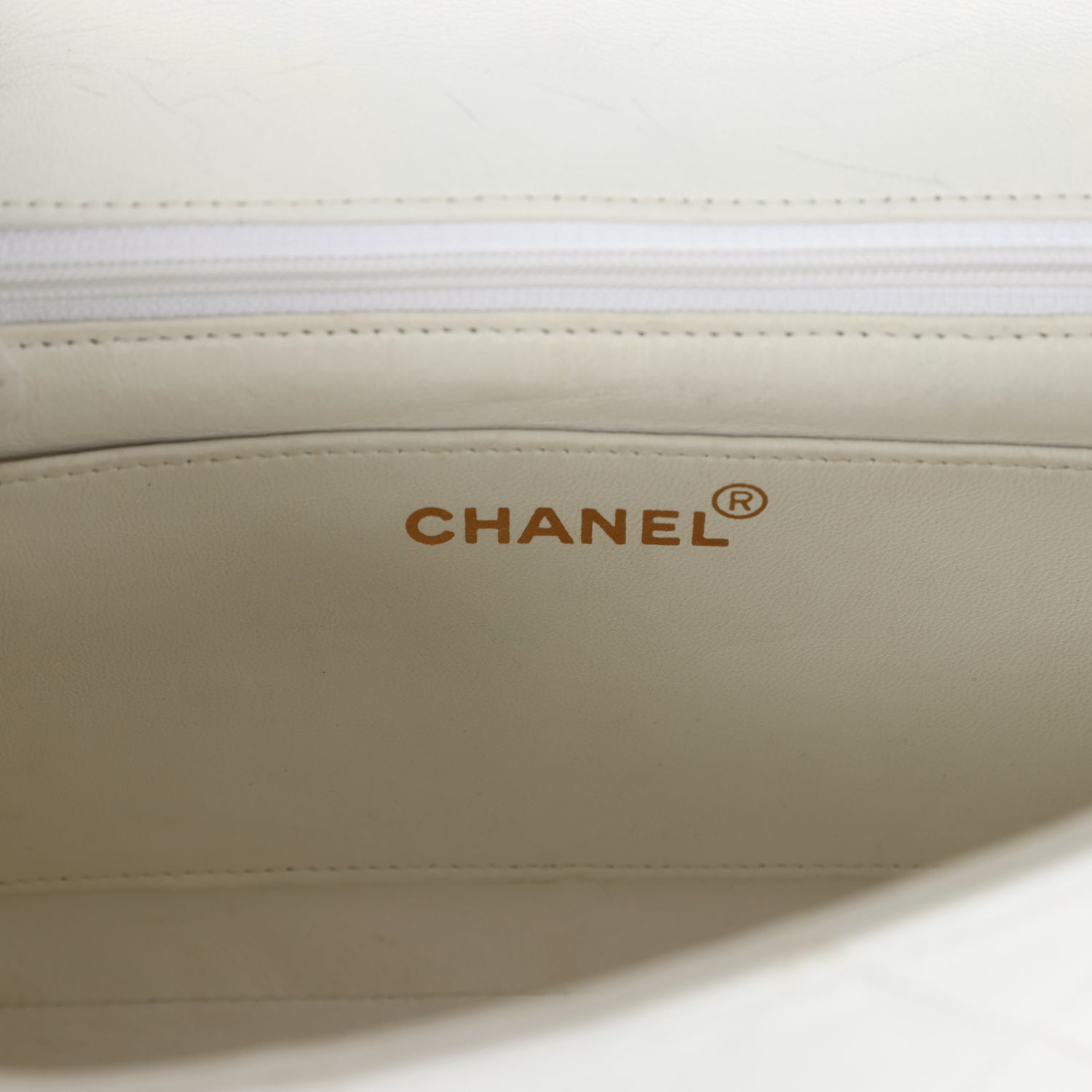 Chanel Vintage Medium Diana Flap Bag White and Black Lambskin Gold Hardware