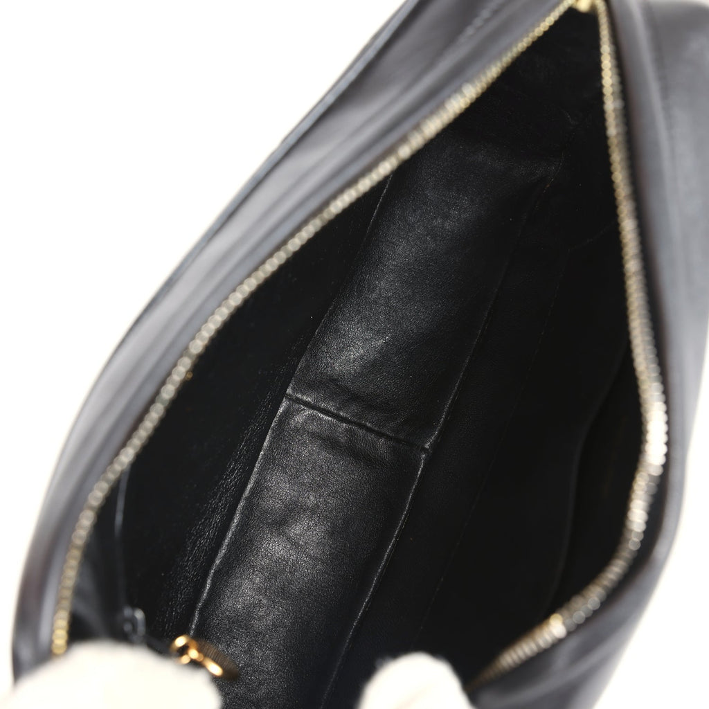Chanel Vintage Medium Pocket Camera Bag Black Lambskin Gold Hardware