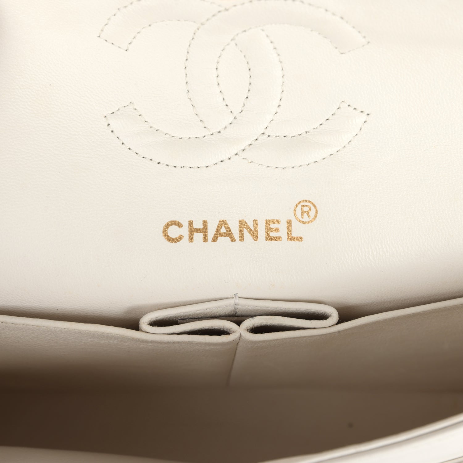 Chanel Vintage Small Classic Double Flap White Lambskin Gold Hardware