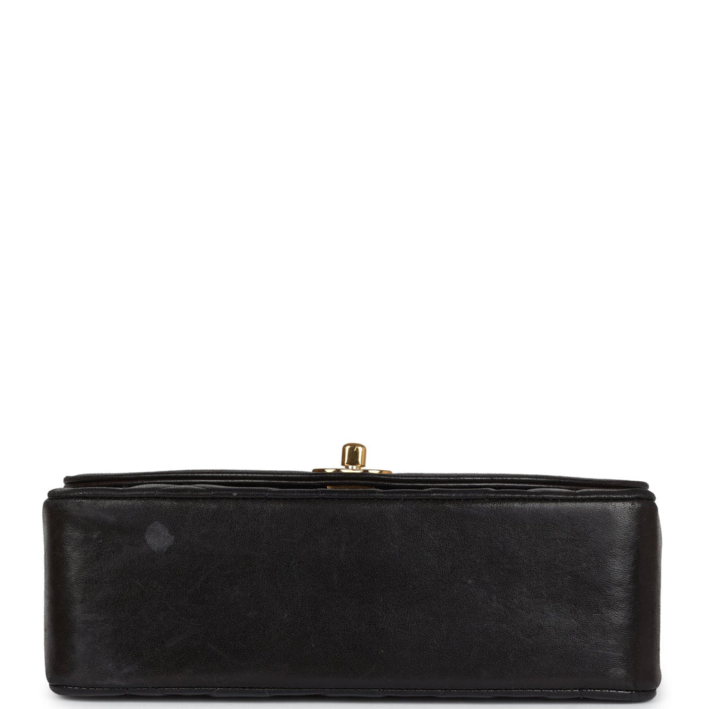 Chanel Vintage Small Diana Flap Bag Black Lambskin Gold Hardware