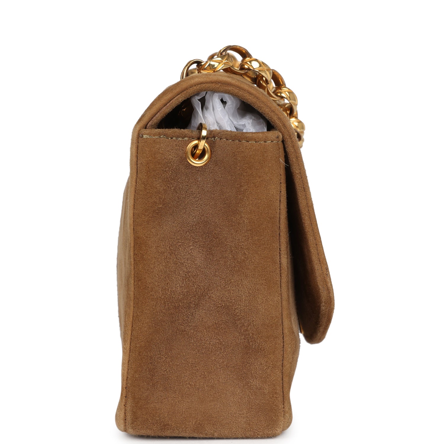 Chanel Vintage Mini Diana Flap Bag Brown Suede Gold Hardware