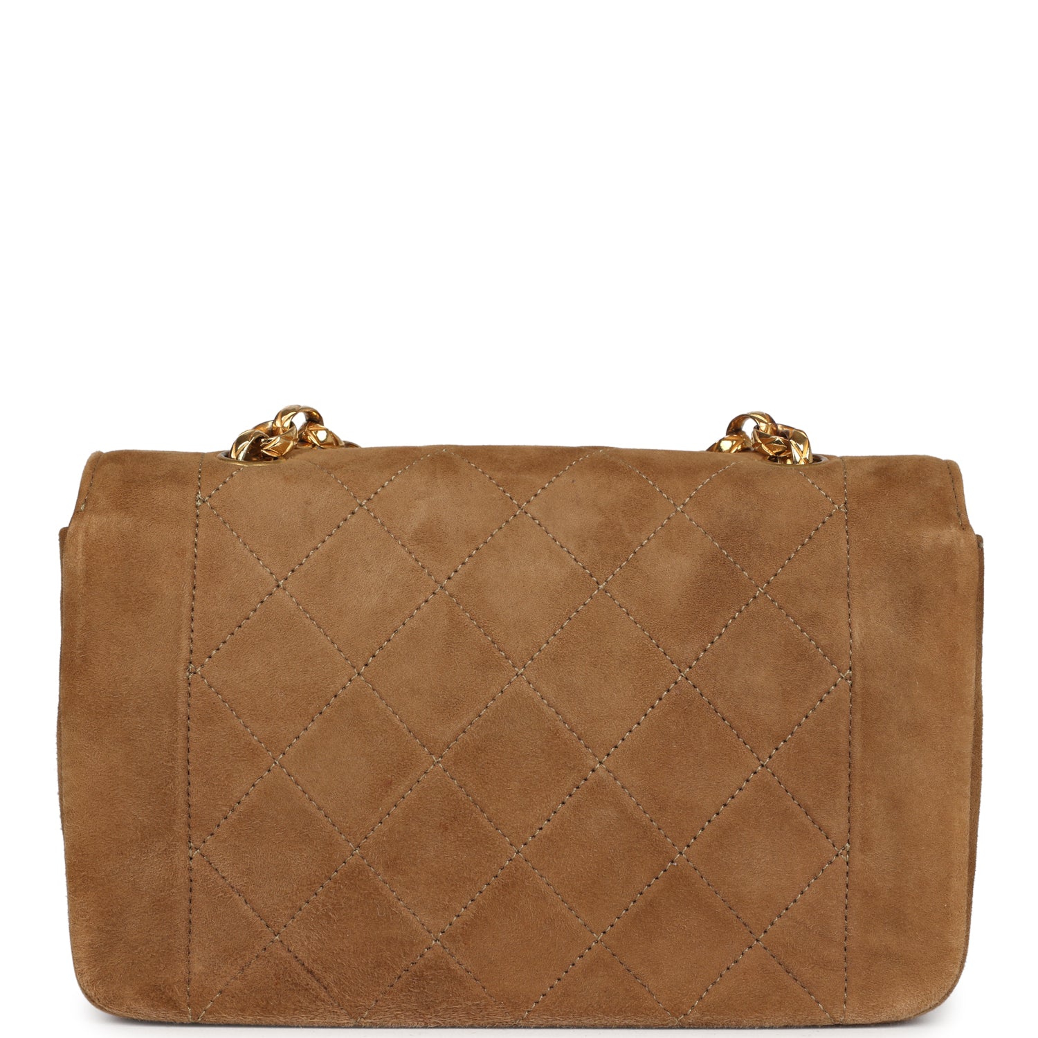 Chanel Vintage Mini Diana Flap Bag Brown Suede Gold Hardware