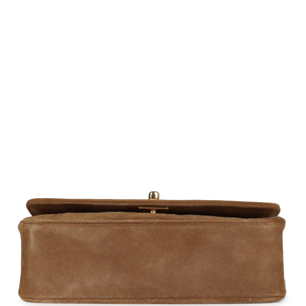 Chanel Vintage Mini Diana Flap Bag Brown Suede Gold Hardware