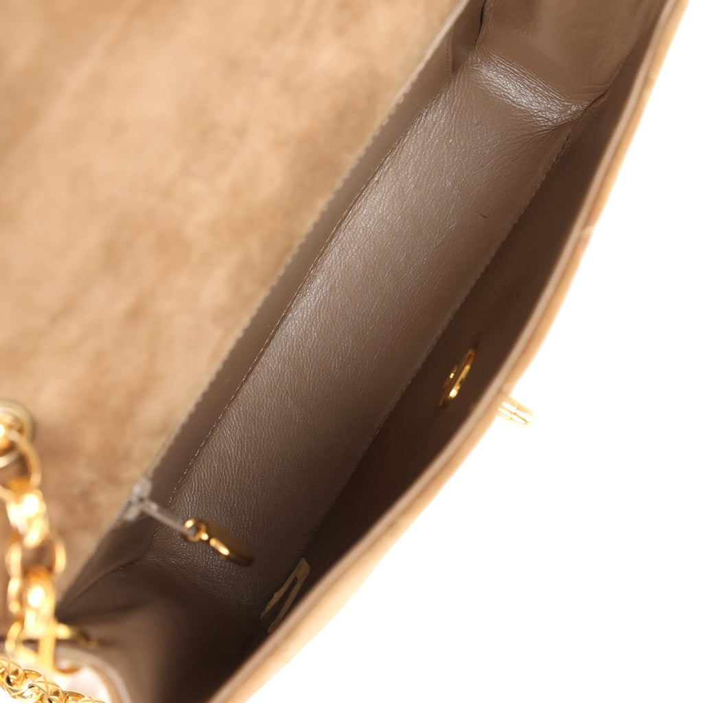 Chanel Vintage Mini Diana Flap Bag Brown Suede Gold Hardware