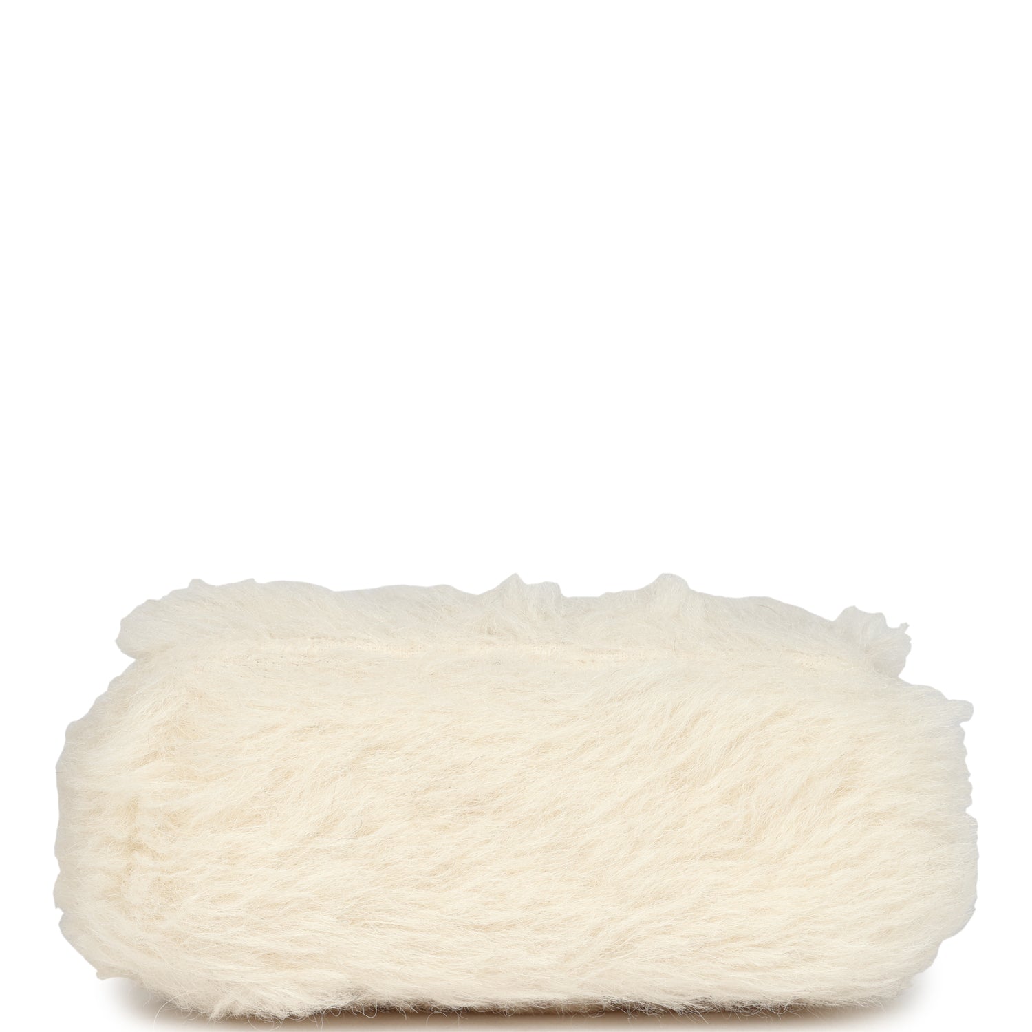 Chanel Vintage Micro Kelly Child White Rabbit Fur Gold Hardware