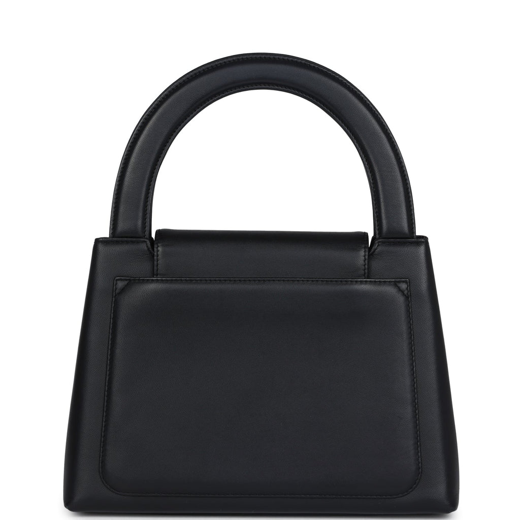 Chanel Vintage Large Kelly Black Lambskin Gold Hardware