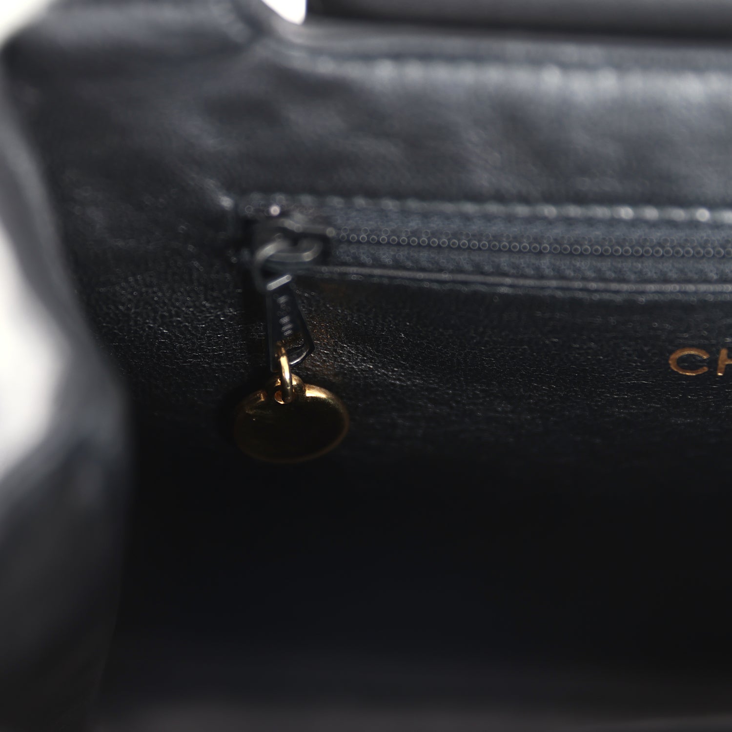 Chanel Vintage Large Kelly Black Lambskin Gold Hardware