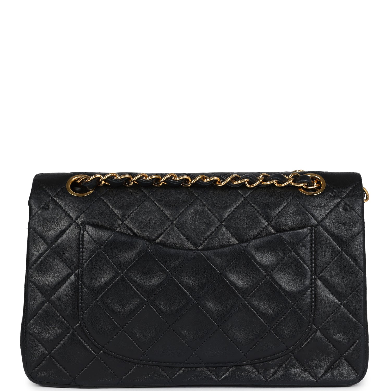 Chanel Vintage Small Classic Double Flap Black Lambskin Gold Hardware