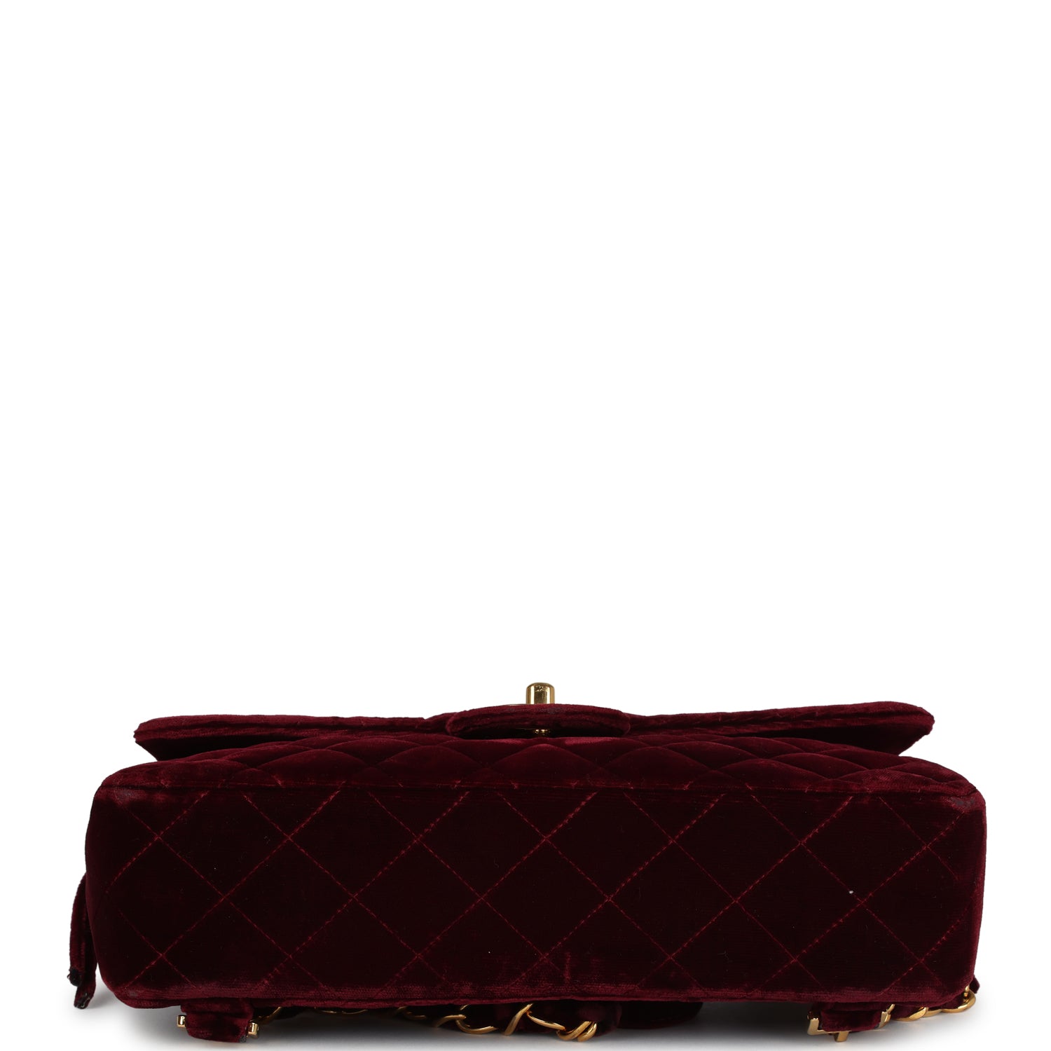 Chanel Vintage Medium Classic Flap Backpack Burgundy Velvet Gold Hardware