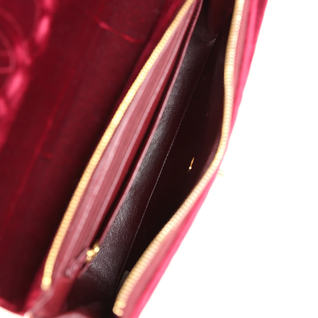 Chanel Vintage Medium Classic Flap Backpack Burgundy Velvet Gold Hardware