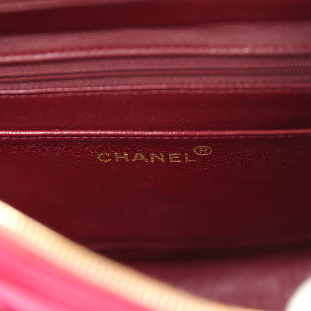 Chanel Vintage Medium Classic Flap Backpack Burgundy Velvet Gold Hardware