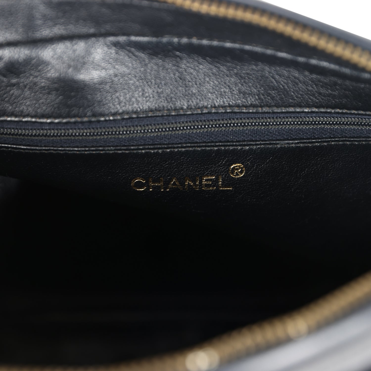 Chanel Vintage Large Front Pocket Camera Bag Black Lambskin Gold Hardware