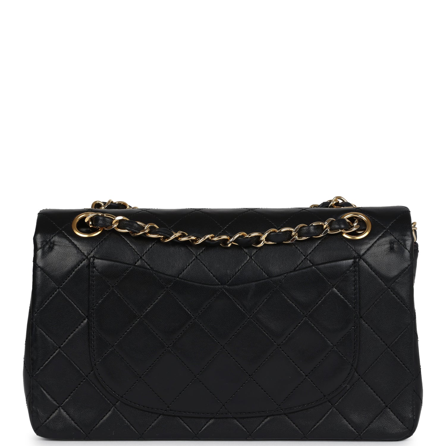 Chanel Vintage Small Classic Double Flap Black Lambskin Gold Hardware