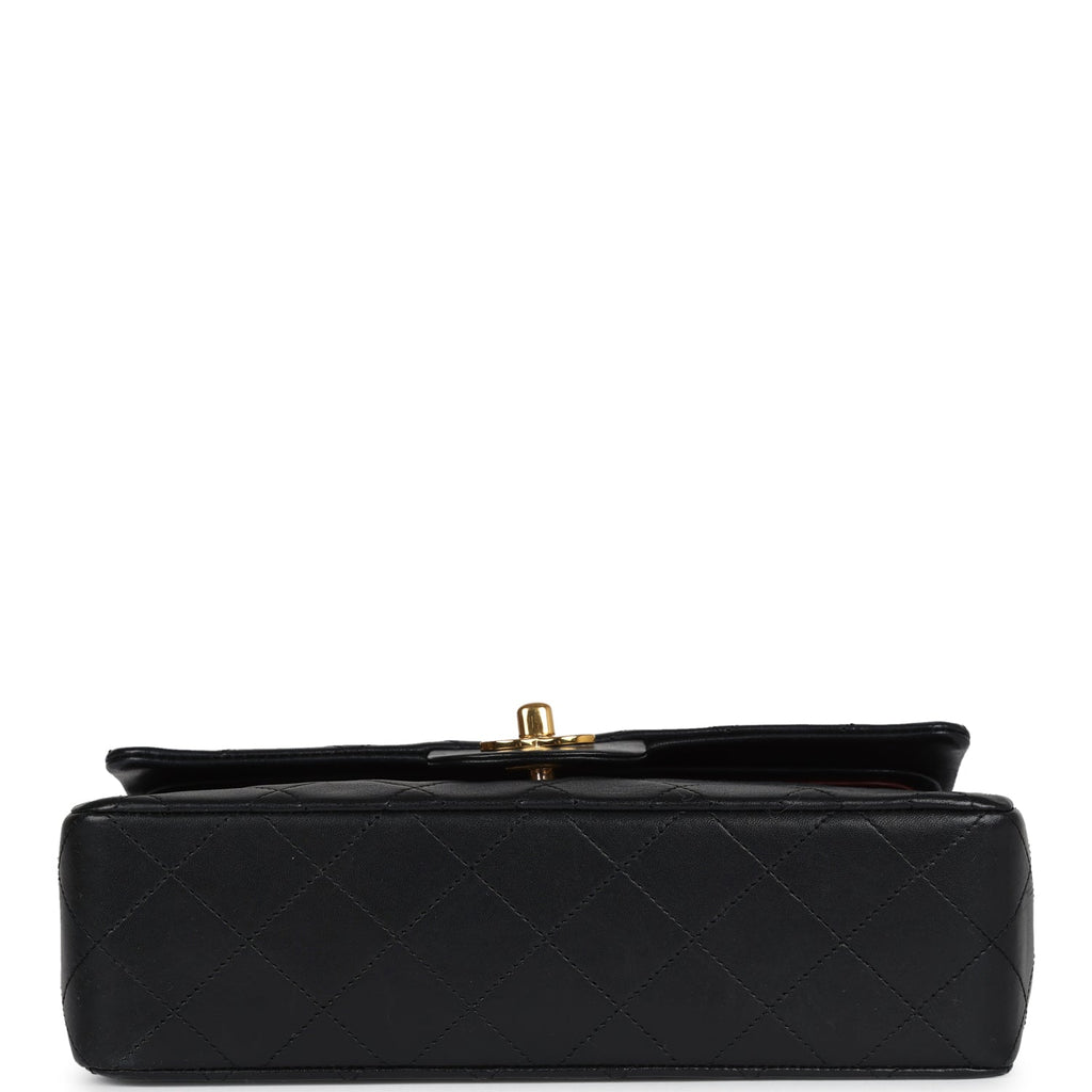Chanel Vintage Small Classic Double Flap Black Lambskin Gold Hardware