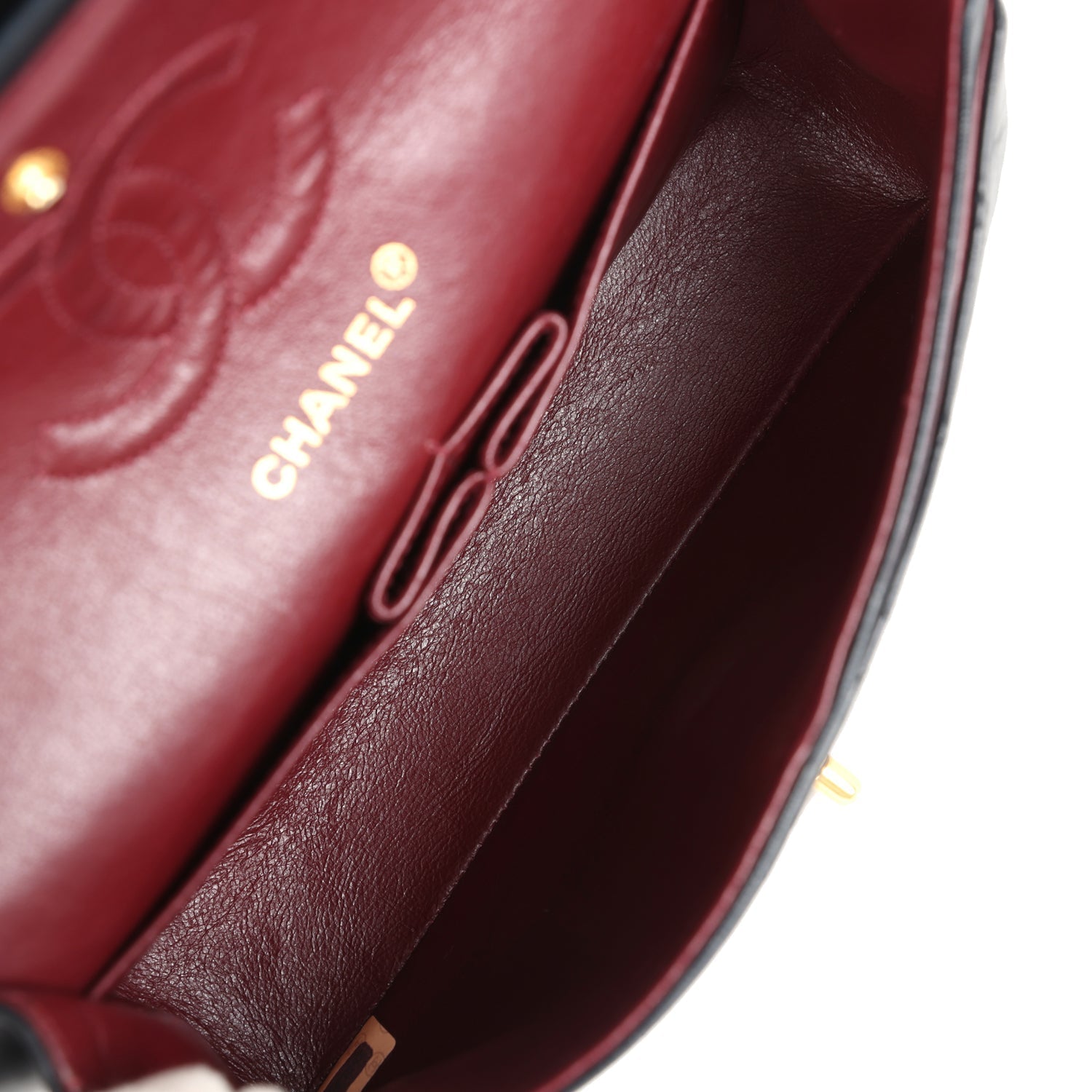 Chanel Vintage Small Classic Double Flap Black Lambskin Gold Hardware