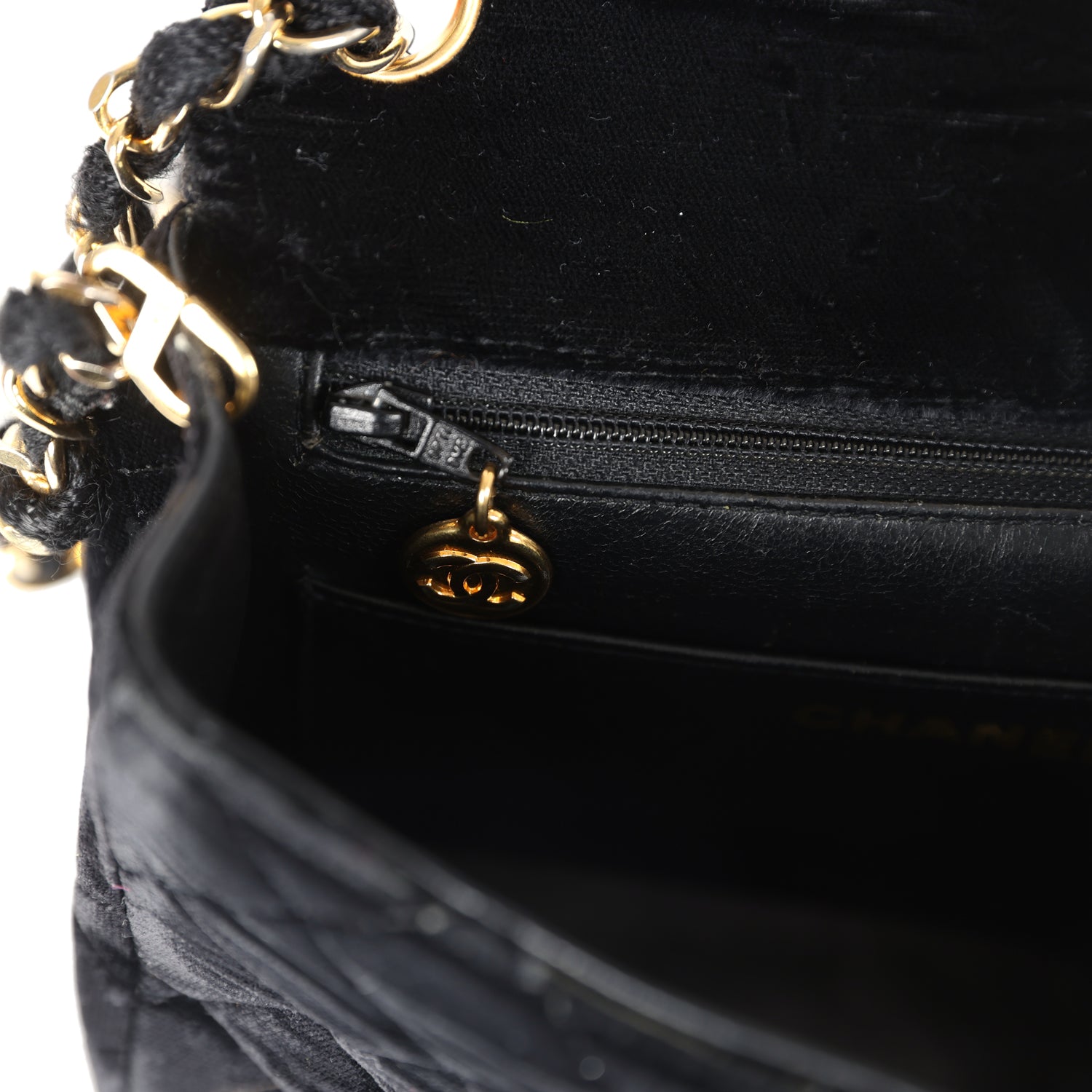Chanel Vintage Mini Square Flap Bag Black Velvet Gold Hardware