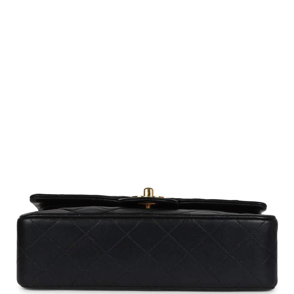 Chanel Vintage Small Classic Double Flap Black Lambskin Gold Hardware