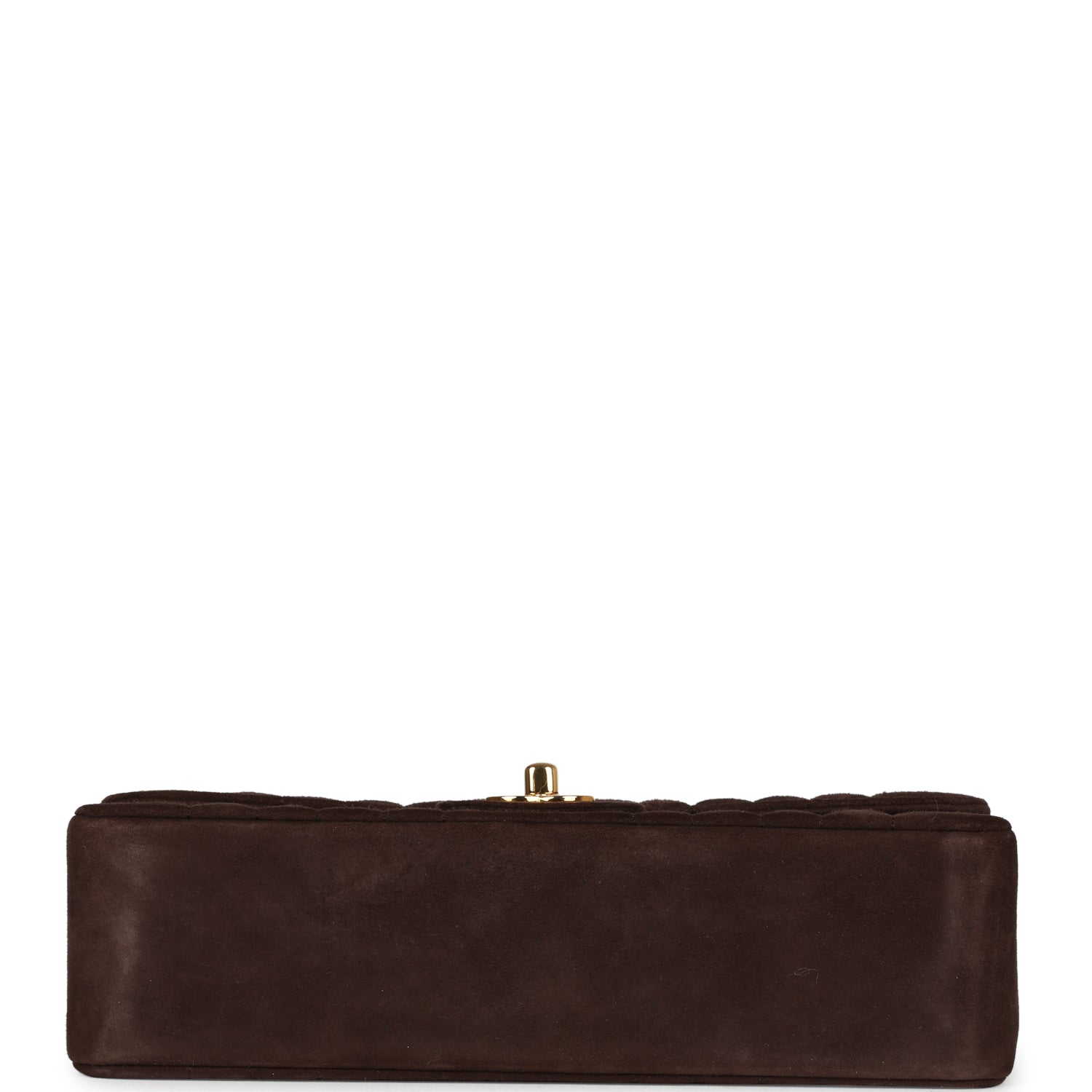 Chanel Vintage Medium Vertical Flap Bag Brown Suede Gold Hardware
